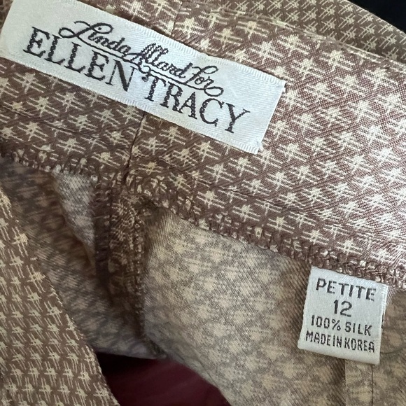 Ellen Tracy Brown and Cream Patterned Trousers - Picture 6 of 11